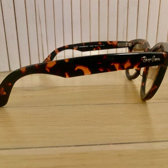 Ray Ban Women's Wayfarer Polished Pink Havana: Oversized Cat Eye Sunglasses - Picture 4 of 8